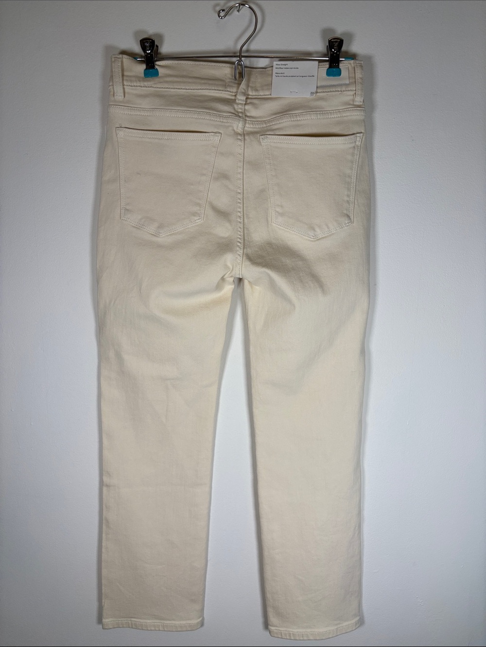 DL1961 Mara Straight Mid-Rise Instasculpt Ankle Jeans – Ecru – Size 27 (NWT) - Picture 11 of 15